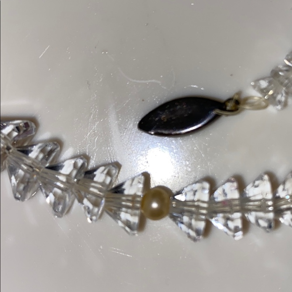 Crystal Clear Vintage and Pearl choker